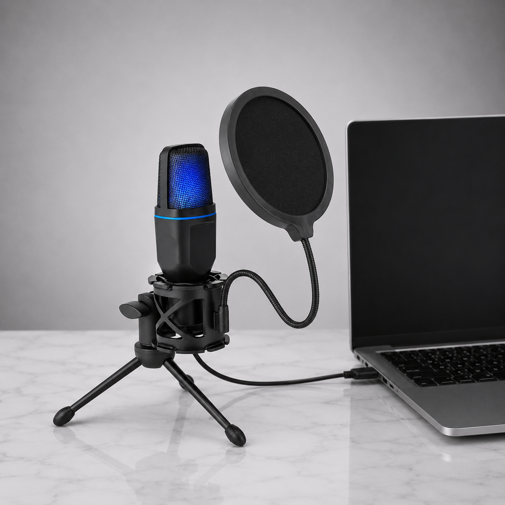 RGB USB Condenser Microphone — Studio Quality for Gaming, Podcasts & Streaming
