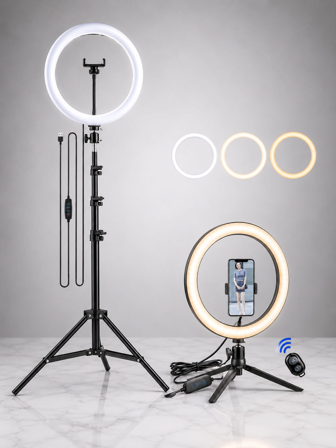 LED Ring Light with Tripod Stand — Dimmable Fill Light for TikTok, Videos & Live Streaming