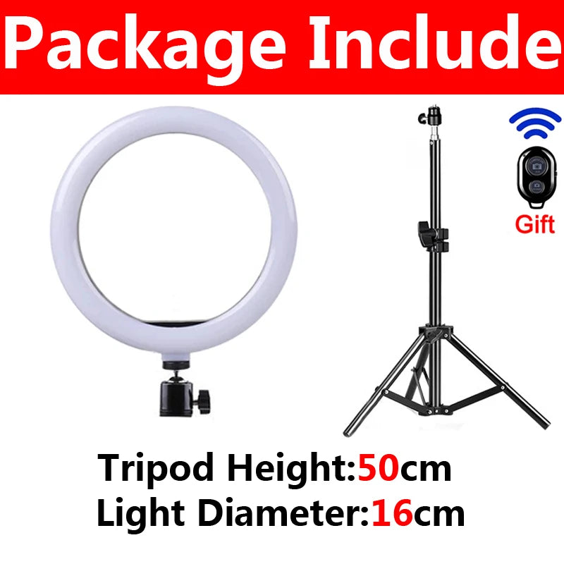 LED Ring Light with Tripod Stand — Dimmable Fill Light for TikTok, Videos & Live Streaming