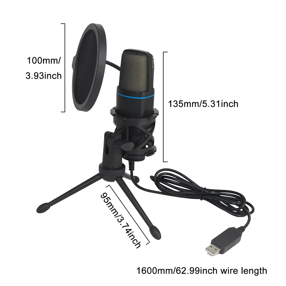 RGB USB Condenser Microphone — Studio Quality for Gaming, Podcasts & Streaming