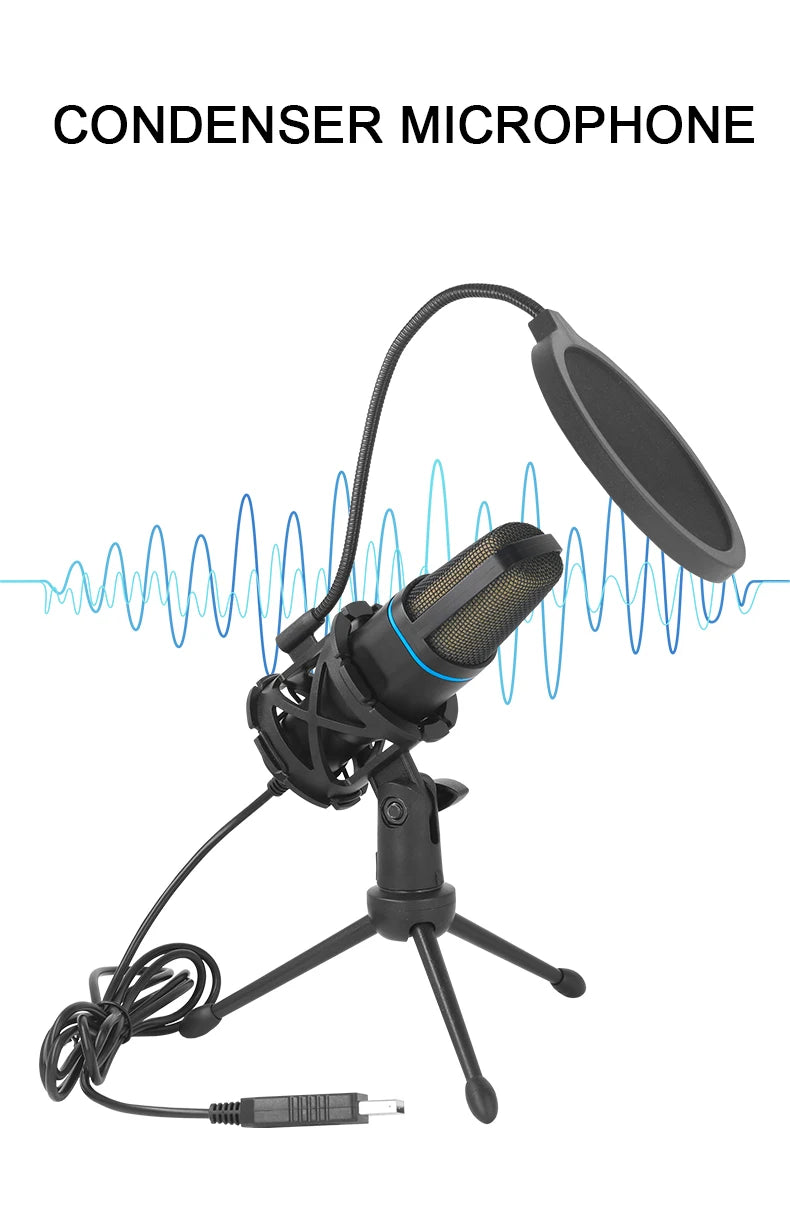 RGB USB Condenser Microphone — Studio Quality for Gaming, Podcasts & Streaming