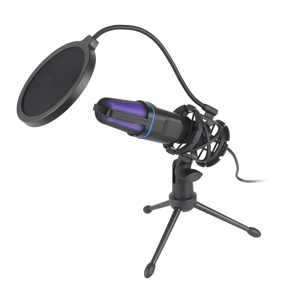 RGB USB Condenser Microphone — Studio Quality for Gaming, Podcasts & Streaming