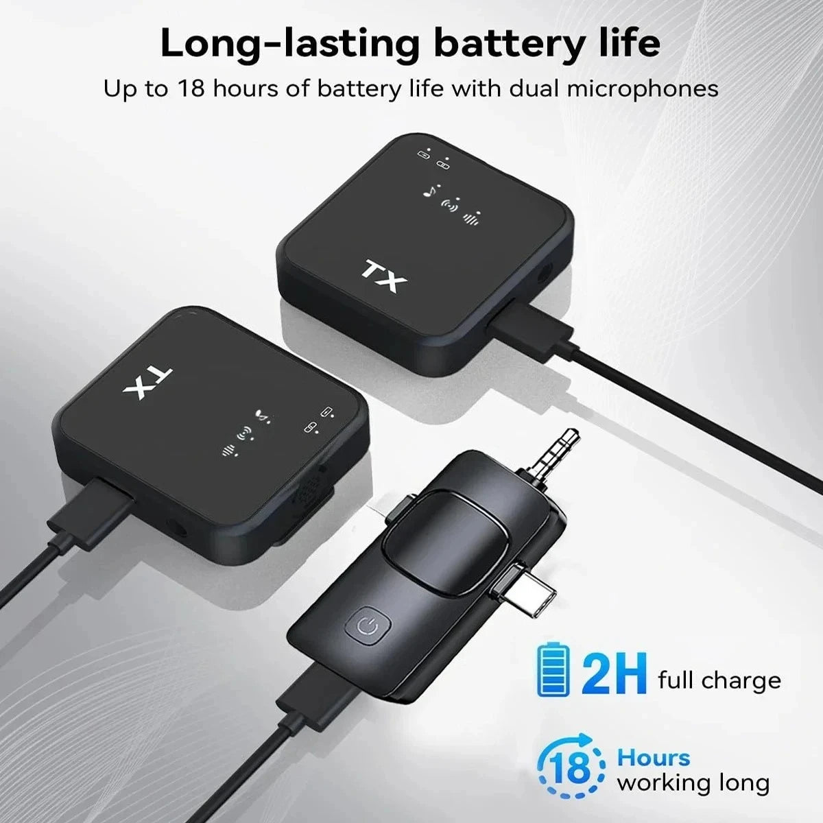 Wireless Lavalier Microphone — 3-in-1 for iPhone, Android & Camera