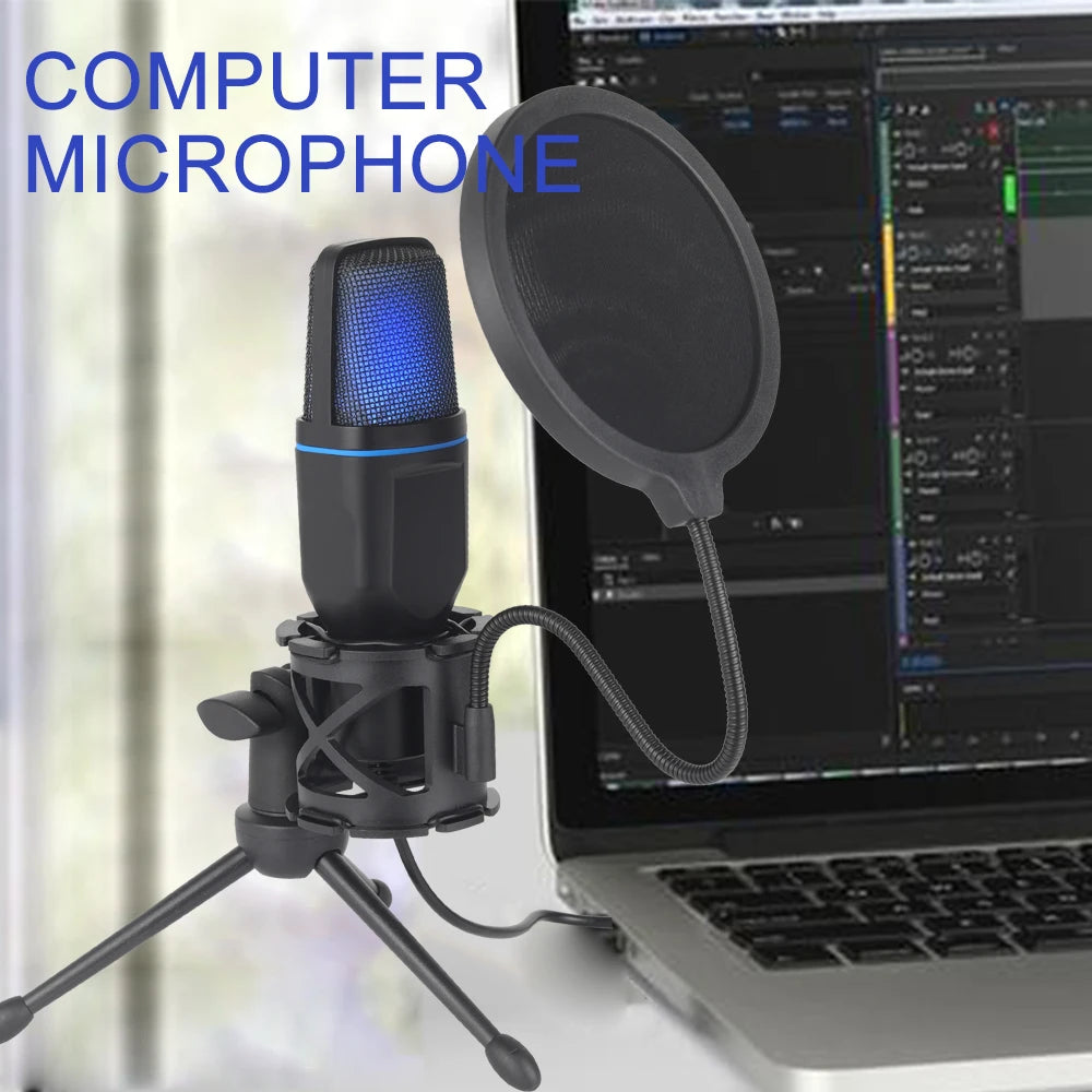 RGB USB Condenser Microphone — Studio Quality for Gaming, Podcasts & Streaming